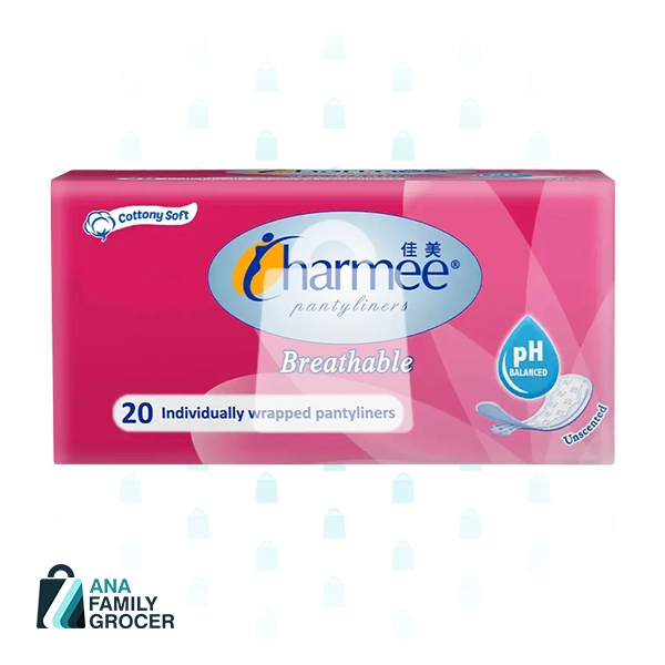 CHARMEE PANTYLINER BREATHABLE UNSCENTED (PINK) 20'S