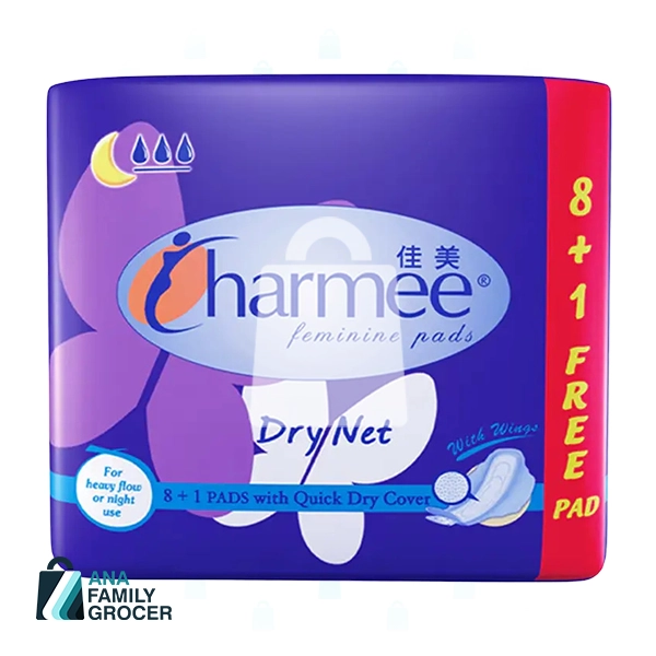 CHARMEE SANITARY NAPKIN ALL FLOW DRY NET 8 + 1 PADS