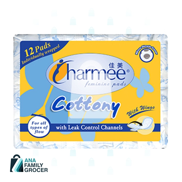 CHARMEE SANITARY NAPKIN ALL FLOW WITH WINGS 12'S 