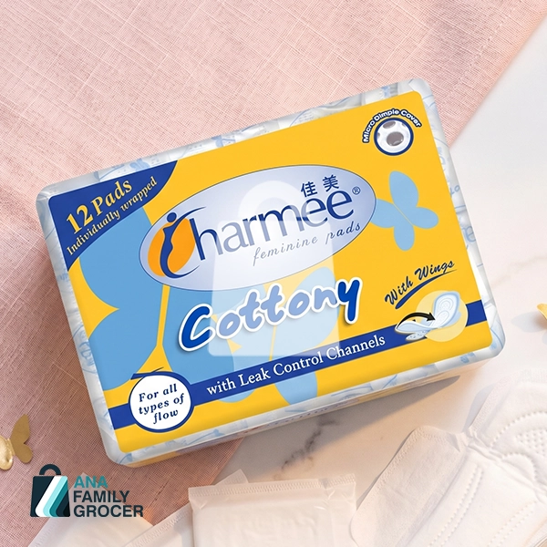 CHARMEE SANITARY NAPKIN ALL FLOW WITH WINGS 12'S 