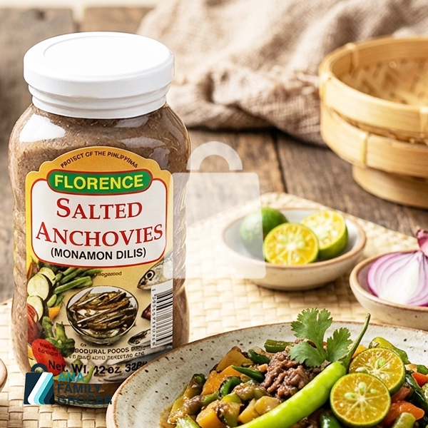 FLORENCE BAGOONG MONAMON DILIS (SALTED ANCHOVY) 340G 