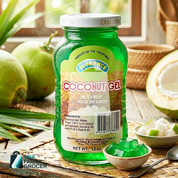 FLORENCE COCONUT GEL IN SYRUP NATA DE COCO GREEN 340G