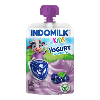 INDOMILK KIDS YOGURT POUCH BLUEBERRY 70G