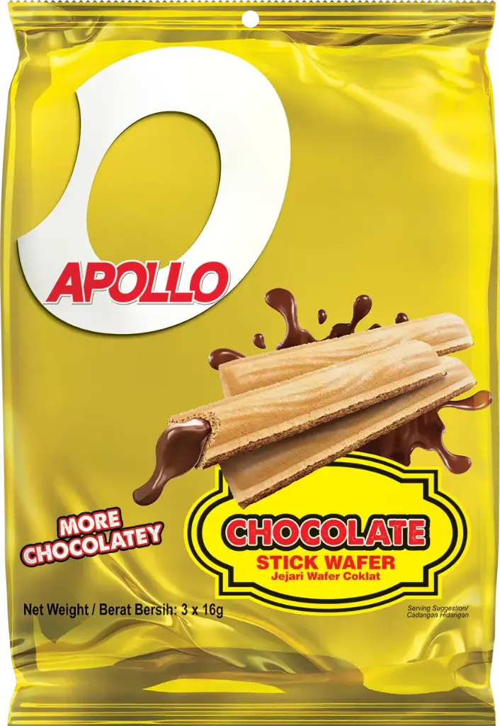APOLLO CHOCOLATE STICK WAFER 48G