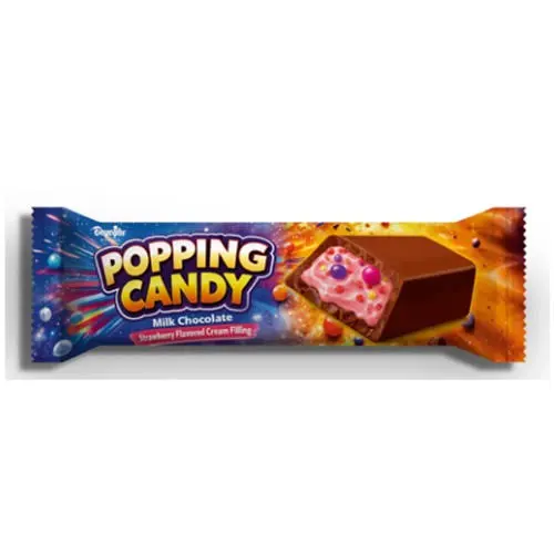 BEYOGLU POPPING CANDY MILK CHOC STRAWBERRY CRM 35G