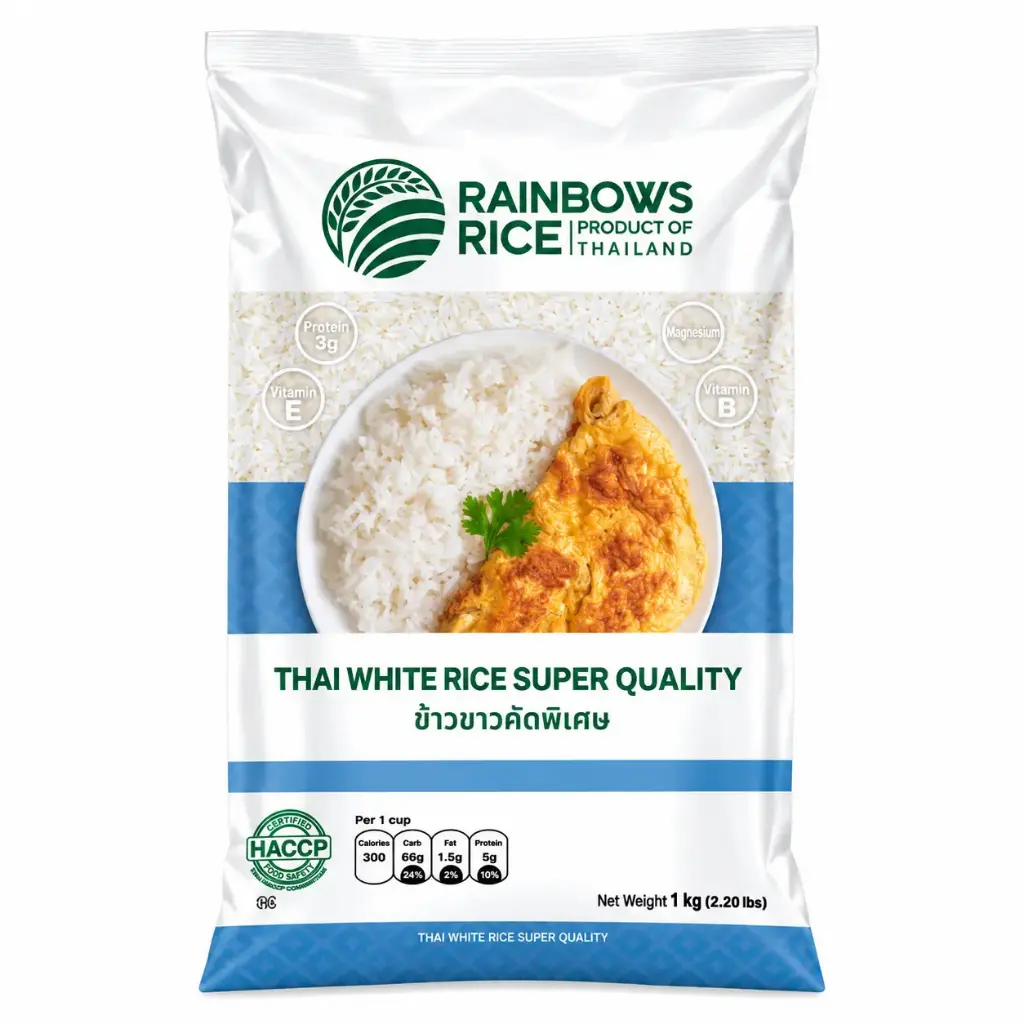 RAINBOWS THAI LONG GRAIN WHITE RICE 1KG