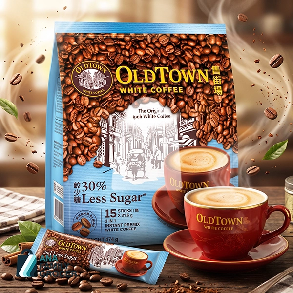 OLD TOWN COFFEE 3IN1 LESS SUGAR 31.6G