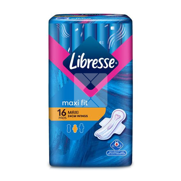 LIBRESSE MAXI FIT WINGS 24CM (BLUE 16S X 24)