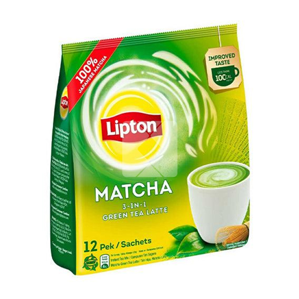 LIPTON MILK TEA 3IN1 MATCHA 12 SACHET 