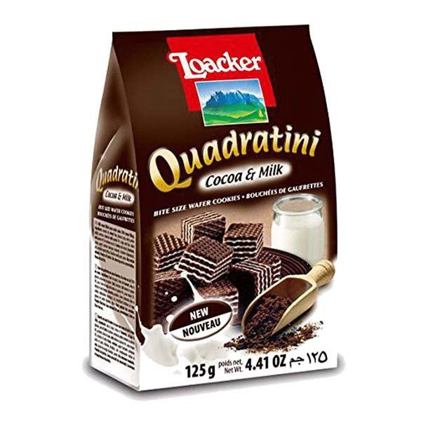LOACKER QUADRATINI COCOA & MILK 125GM