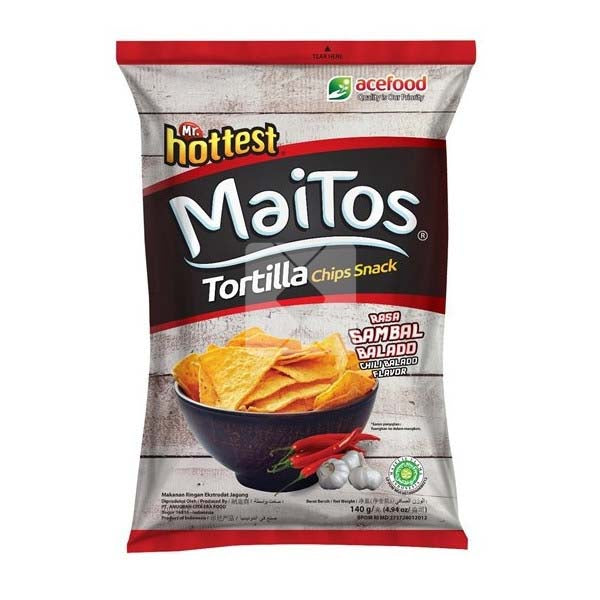 MAITOS TORTILLA CHIPS PACKET CHILLI 140G