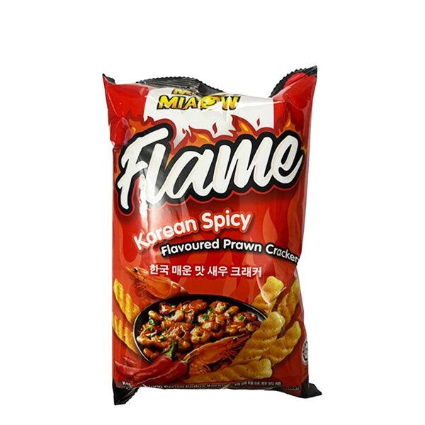 MIAOW MIAOW FLAME KOREAN SPICY PRAWNS CRACKERS 50G