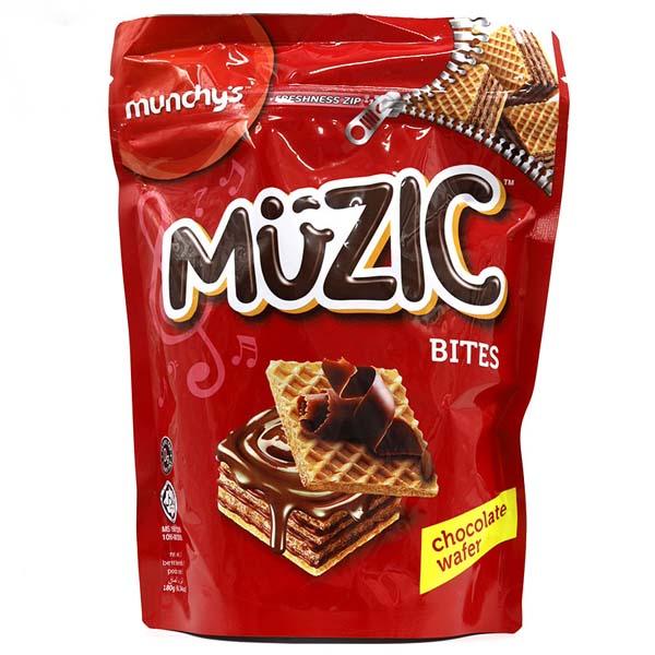 MUNCHEE MUZIC CHOCO WAFER CUBE 180GM