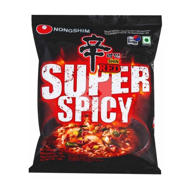 NONGSHIM SHIN RED SUPER SPICY NOODLES 120G