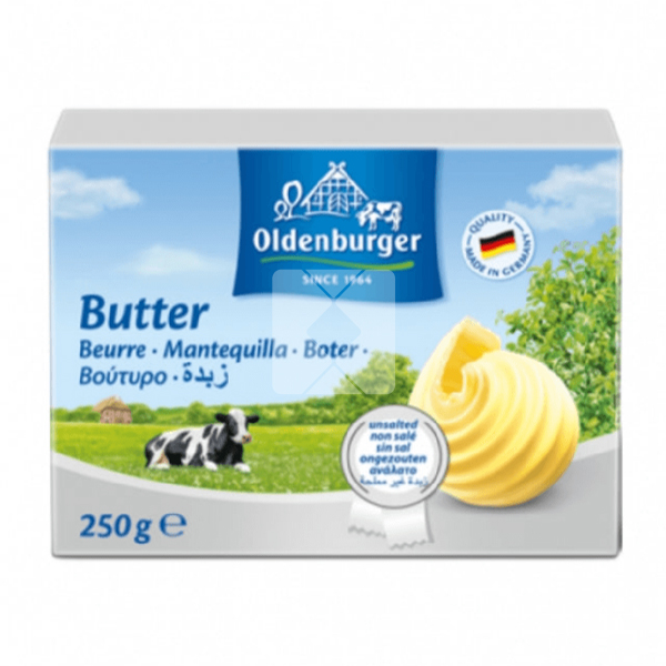 OLDENBURGER BUTTER UNSALTED 250GM