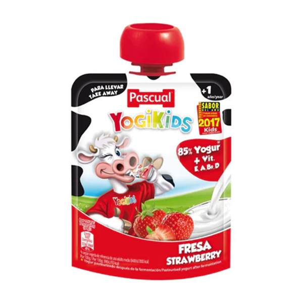 PASCUAL YOGI KIDS STRAWBERRY POUCH 80GM