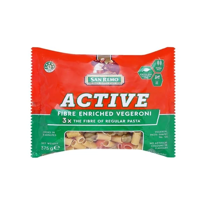 SAN REMO PASTA VEGERONI SHAPES 375GM