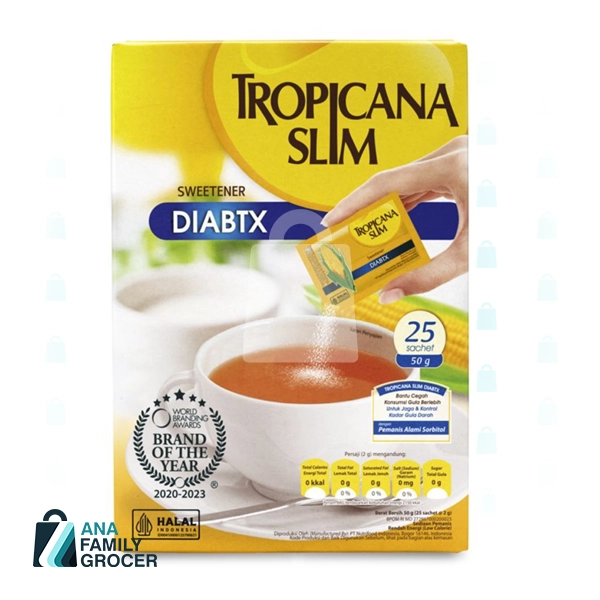 TROPICANA SLIM SWEETENER DIABETIC 50G  x 25 SACHETS