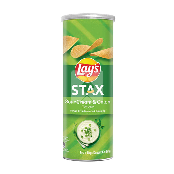 LAY'S STACK POTATO CHIPS SOUR CREAM & ONION 105G