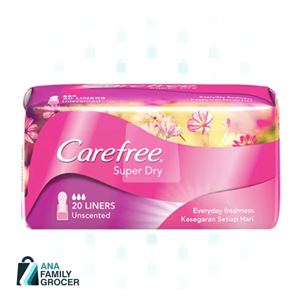 CAREFREE PANTYLINER SUPER DRY 20 PCS