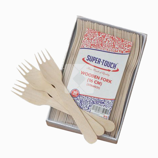 SUPER TOUCH WOODEN FORK IN BOX 16CM - BOX 50NOS