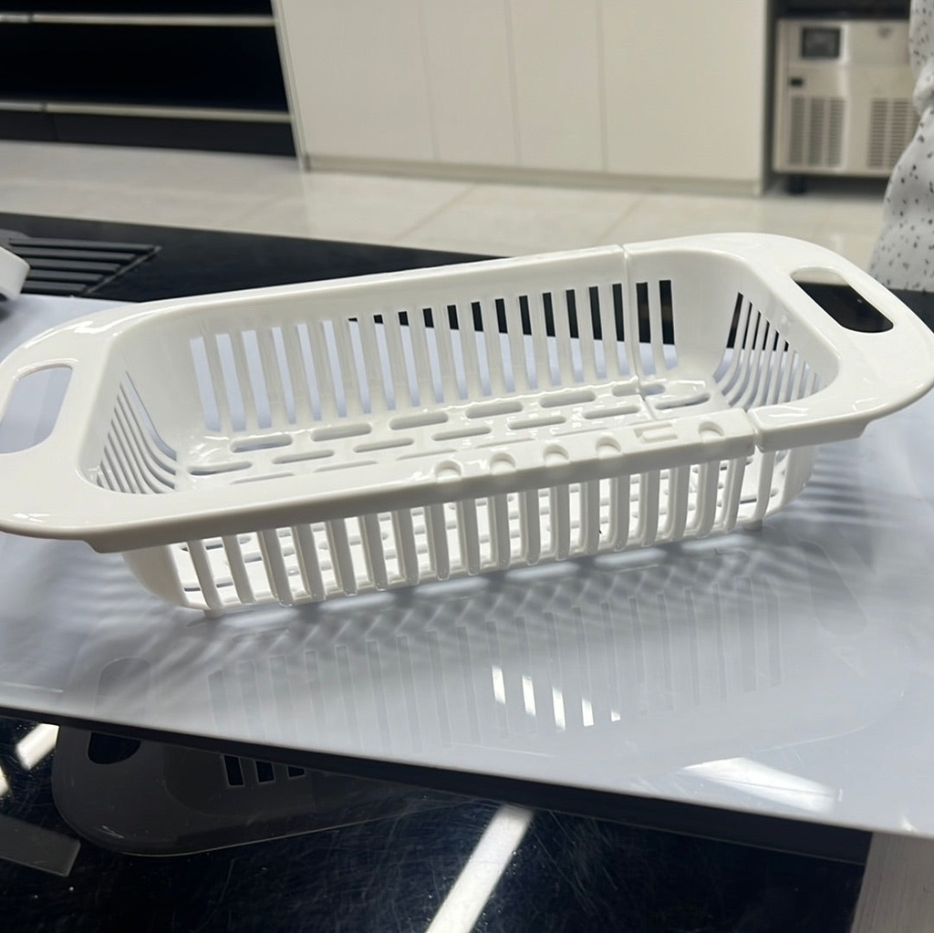 EXTENDABLE DRAIN BASKET - WHITE
