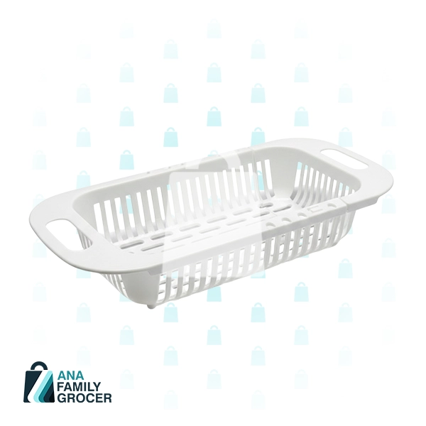 EXTENDABLE DRAIN BASKET - WHITE