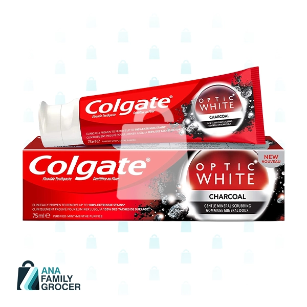 COLGATE OPTIC WHITE TOOTHPASTE CHARCOAL 75ML(100GM)