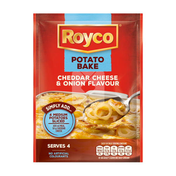 ROYCO POTATO BAKE - CREAMY CHEDDAR CHEESE & ONION 41G