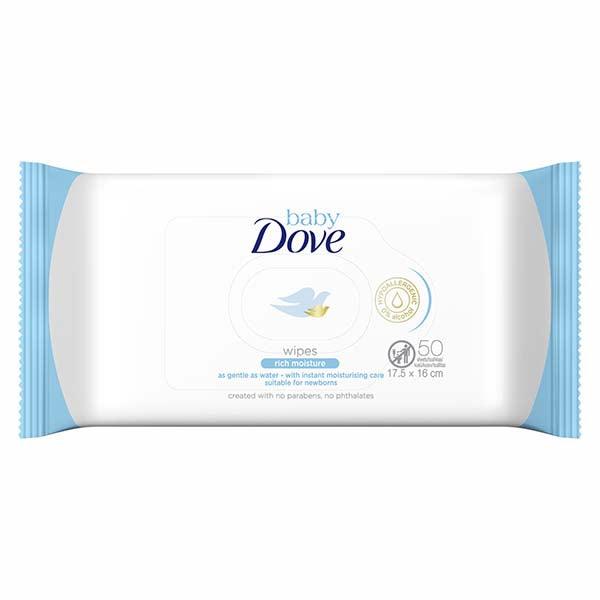 DOVE BABY WIPES RICH MOIST 50PCS
