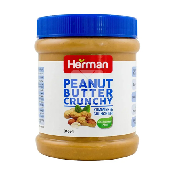 HERMAN PEANUT BUTTER CRUNCHY 340G