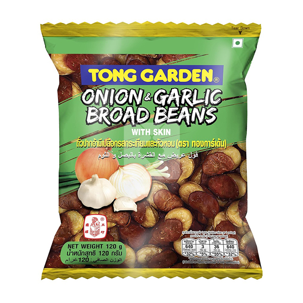 BROAD BEANS ONION & GARLIC 120G