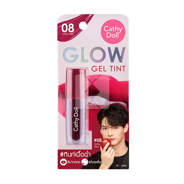 CATHY DOLL LIP GLOW GEL TINT NO.8 SASSY RED