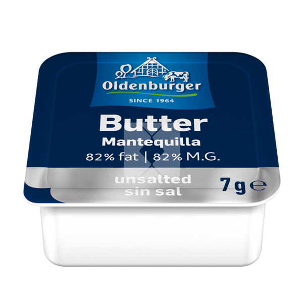 OLDENBURGER BUTTER PORTION UNSALTED 7G 