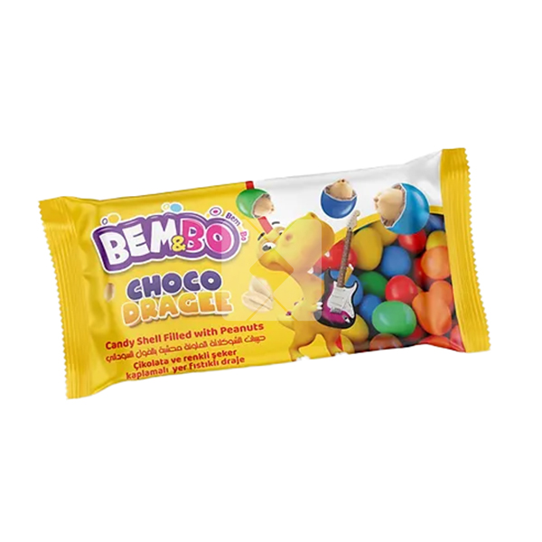 BEL&BO CHOCO DRAGEE CANDY SHELL FILLED WITH PEANUT 20G 