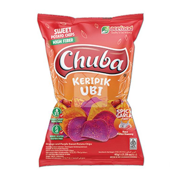 CHUBA UBEE CHIPS SPICY GARLIC 45G