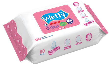 WETTY  WIPES  ROSE FRANGRANCE 80'S 