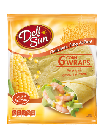 DELI SUN 6 CORN WHEAT WRAPS 24CM