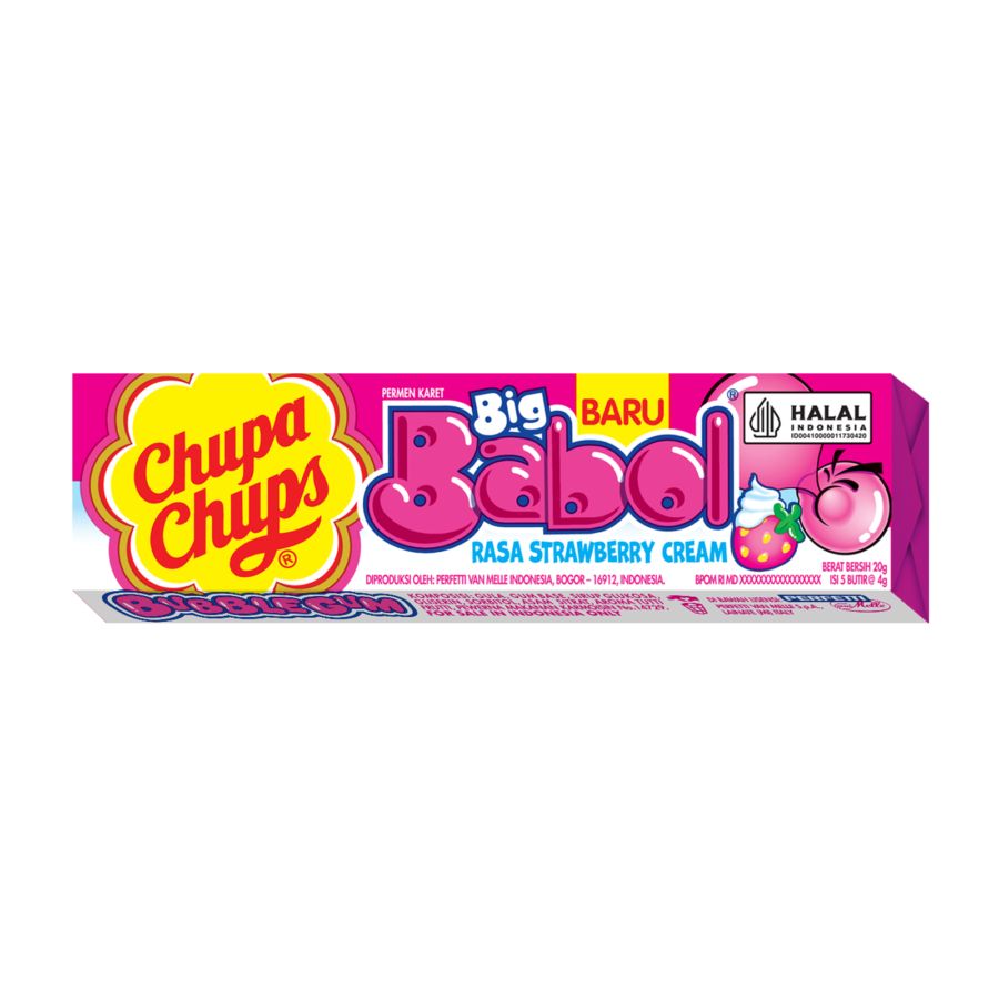 CHUPA CHUPS BIG BABOL STRAWBERRY CREAM 20G