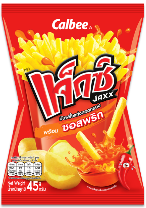CALBEE JAXX POTATO SNACK WITH CHILLI SAUCE 45G  