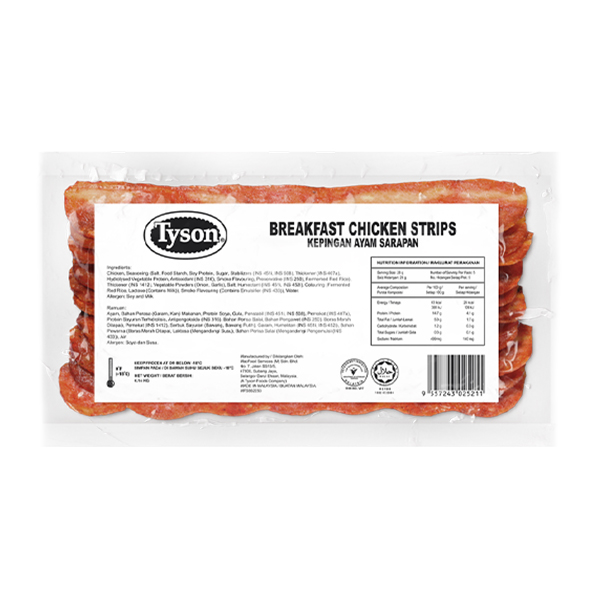 TYSON BREAKFAST CHICKEN STRIP 140G (10PCS) 