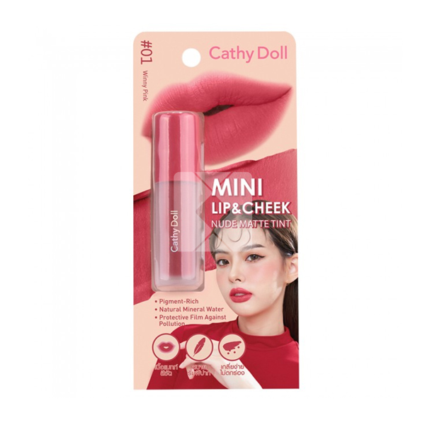 CATHY DOLL MINI LIP & CHEEK NO 1 WINNY PINK