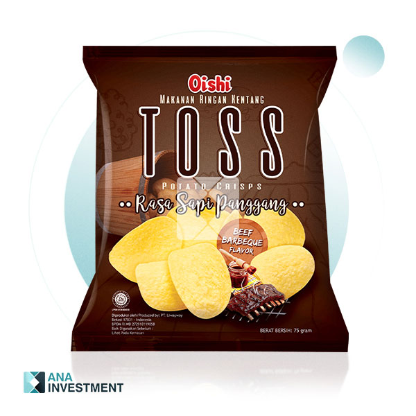 OISHI TOSS POTATO CRISPS BEEF BARBEQUE FLAVOR 75G