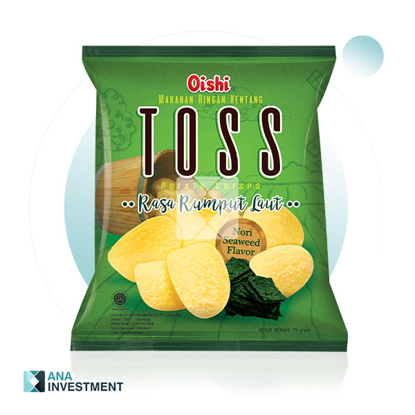 OISHI TOSS POTATO CRISPS NORI SEAWEED FLAVOR 75G
