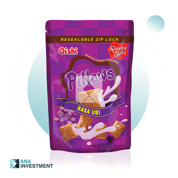 OISHI PILLOWS UBI (YAM) FLAVOR 100G 