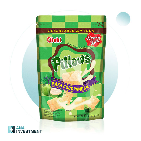 OISHI PILLOWS COCOPANDAN FLAVOR 100G