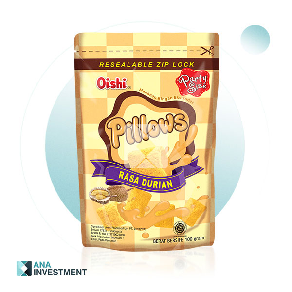 OISHI PILLOWS DURIAN FLAVOR 100G
