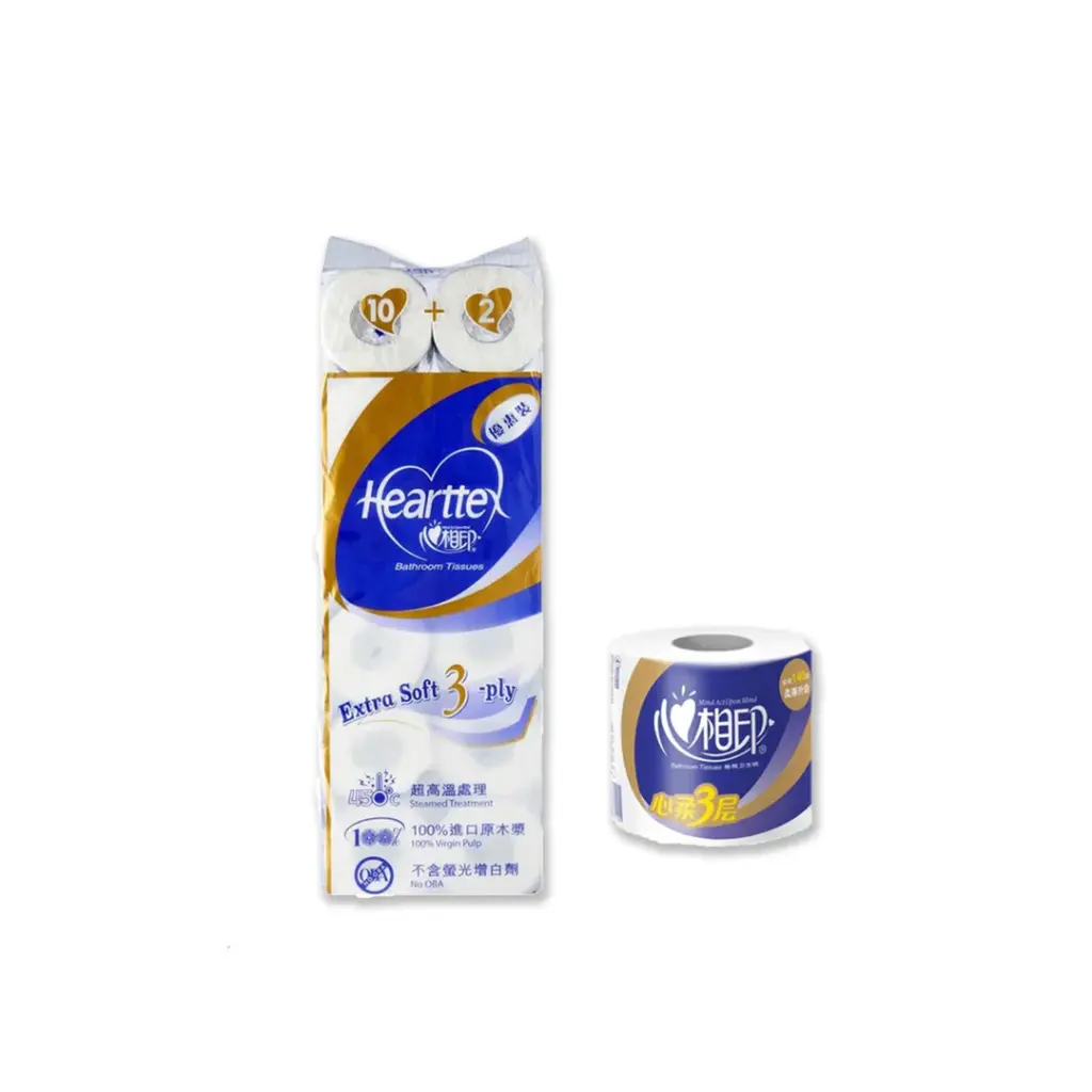 HEARTTEX TOILET ROLL 3P 202 SHEET ROLL PE EA