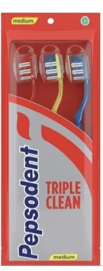 PEPSODENT TOOTHBRUSH TRIPLE CLEAN 3 NOS